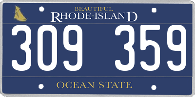 RI license plate 309359