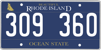 RI license plate 309360