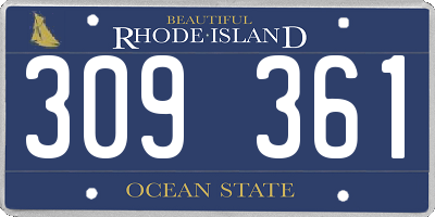 RI license plate 309361
