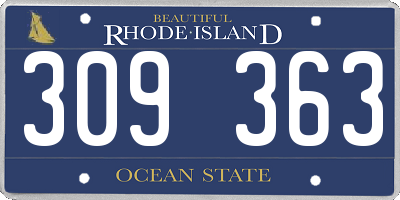 RI license plate 309363