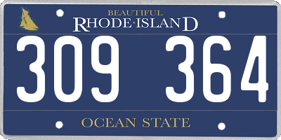 RI license plate 309364