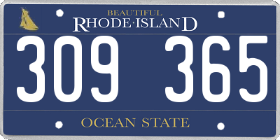 RI license plate 309365
