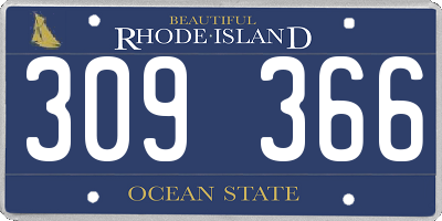 RI license plate 309366