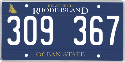 RI license plate 309367