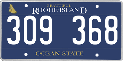 RI license plate 309368