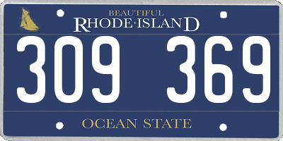 RI license plate 309369