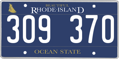 RI license plate 309370