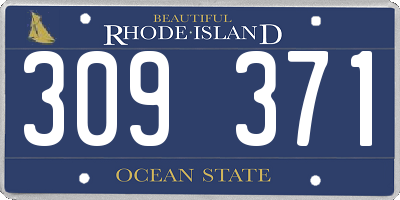 RI license plate 309371