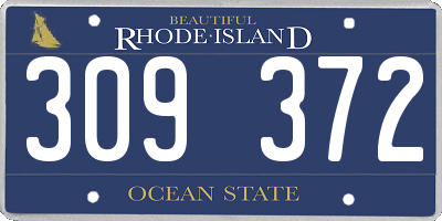 RI license plate 309372