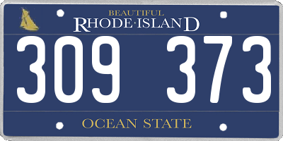 RI license plate 309373