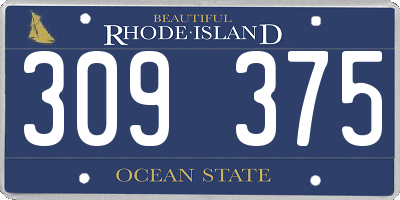 RI license plate 309375