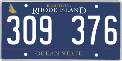 RI license plate 309376
