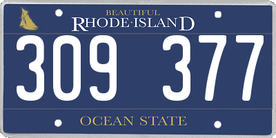RI license plate 309377