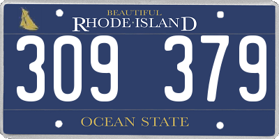 RI license plate 309379