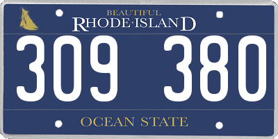 RI license plate 309380