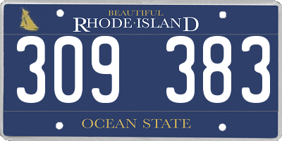 RI license plate 309383