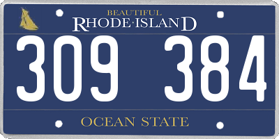 RI license plate 309384