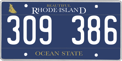 RI license plate 309386