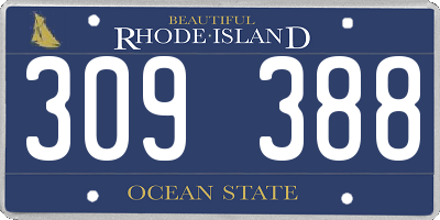 RI license plate 309388