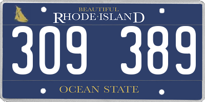 RI license plate 309389
