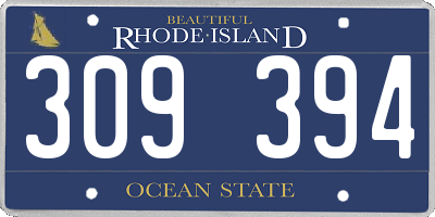 RI license plate 309394