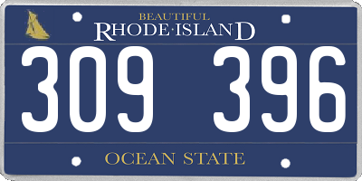 RI license plate 309396