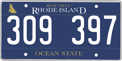 RI license plate 309397