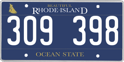 RI license plate 309398
