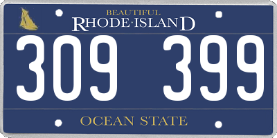 RI license plate 309399