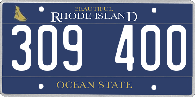 RI license plate 309400