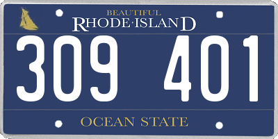 RI license plate 309401