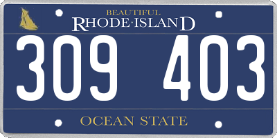 RI license plate 309403