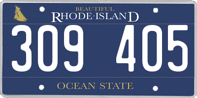 RI license plate 309405