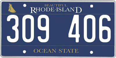 RI license plate 309406
