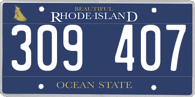 RI license plate 309407