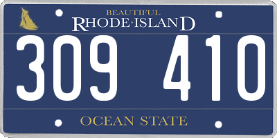 RI license plate 309410