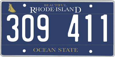 RI license plate 309411