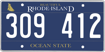 RI license plate 309412