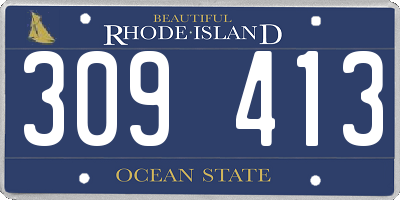RI license plate 309413