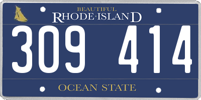 RI license plate 309414
