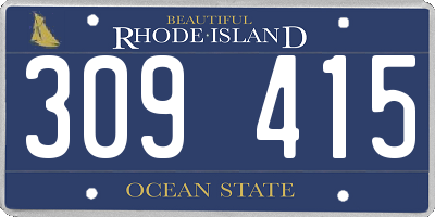 RI license plate 309415