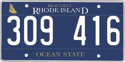 RI license plate 309416