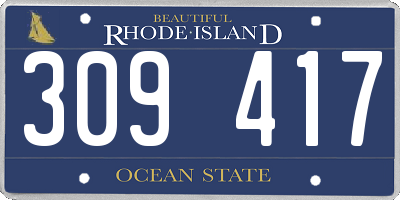 RI license plate 309417