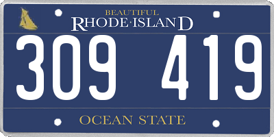 RI license plate 309419