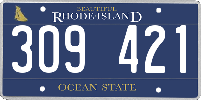 RI license plate 309421