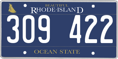 RI license plate 309422