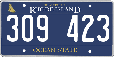 RI license plate 309423