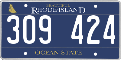 RI license plate 309424