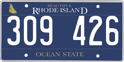 RI license plate 309426