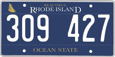RI license plate 309427